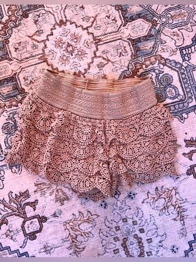 Lace Layered Crochet Shorts